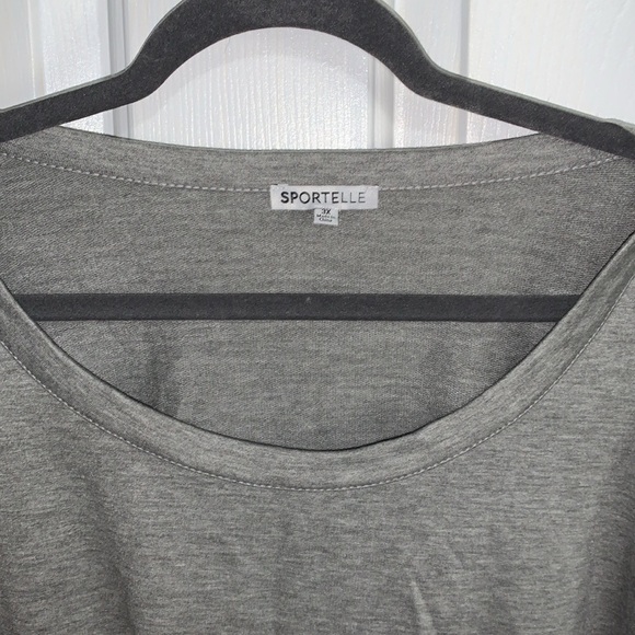 🎅 SPORTELLE Gray Ruffle 3/4 Sleeves Comfy Top NWT 3X - Picture 7 of 14